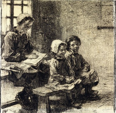 Mont-Saint-Pere Okulundaki Küçük Kızlar, by Leon Augustin Lhermitte