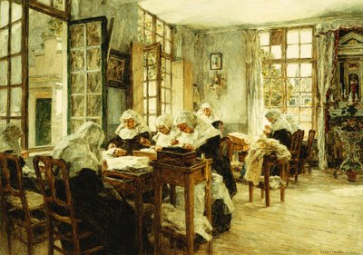 Rahibe Dikiş, by Leon Augustin Lhermitte