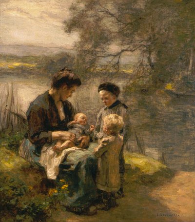Çocuklu ve İki Çocuklu Kadın by Leon Augustin Lhermitte