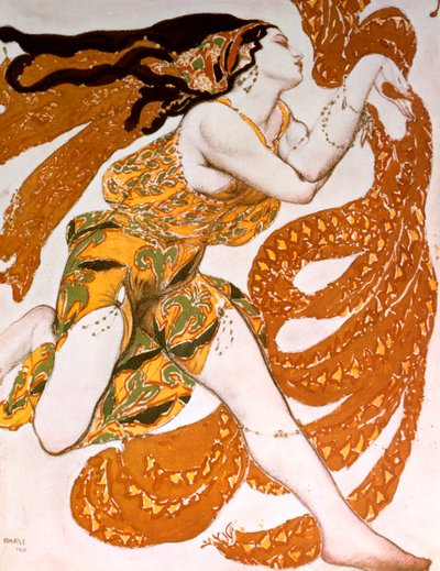 Bacchante, Tcherepnins Narcisse yapımı bir Ballets Russes için kostüm tasarımı, 1911 by Leon Bakst
