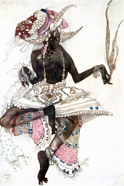 Le Dieu Bleu Mavi Tanrı için Bayadere kostüm tasarımı, 1911 by Leon Bakst