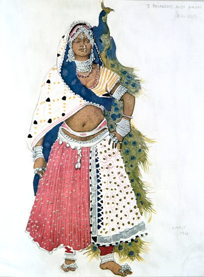 Tavus Kuşlu Bayadere, bale kostüm tasarımı, 1911 by Leon Bakst