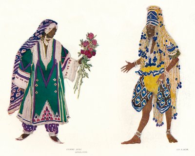 Rus Balesi Le Dieu Bleu için Kostüm Tasarımları, c1912 by Leon Bakst