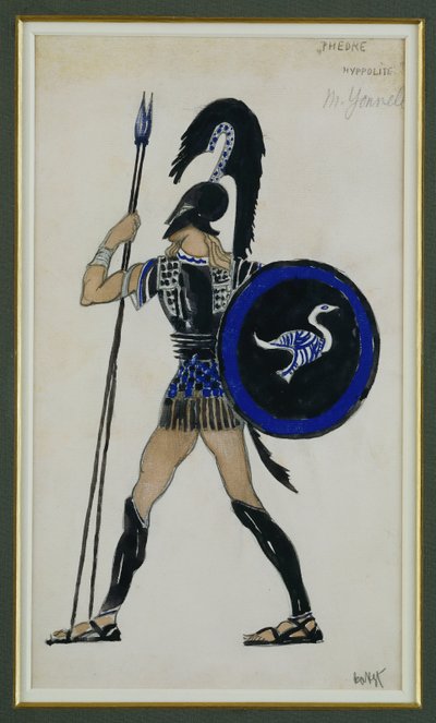 "Phaedre"den Hippolitus için kostüm tasarımı by Leon Bakst