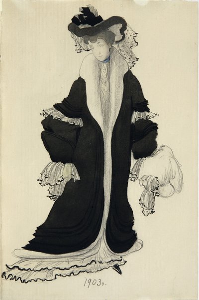 Bayan L. Bakst için kostüm tasarımı, 1903 by Leon Bakst