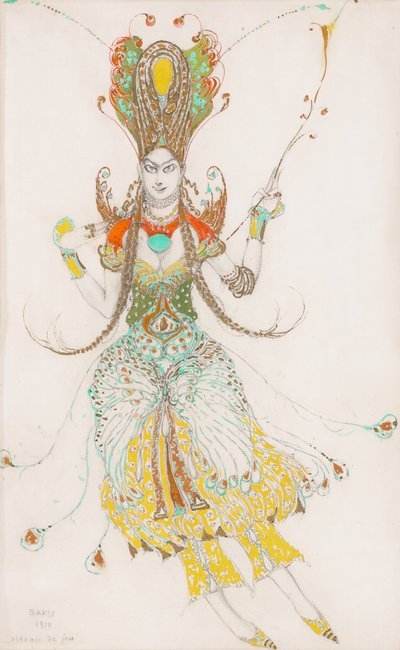 'Ateş Kuşu' Tamara Karsavina için kostüm tasarımı by Leon Bakst