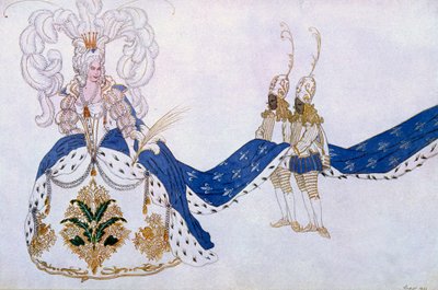 Uyuyan Güzel'den Kraliçe ve Sayfaları için kostüm tasarımı, 1921 by Leon Bakst