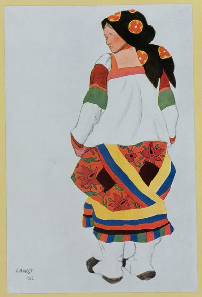 Köylü Kızı İçin Kostüm Tasarımı by Leon Bakst