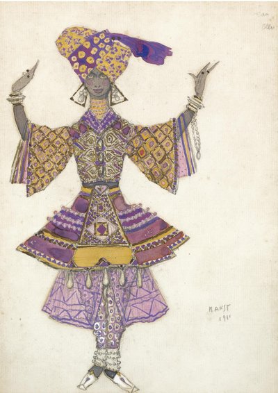 Mavi Tanrı Balesi için kostüm tasarımı, R. Hahn, 1911 by Leon Bakst