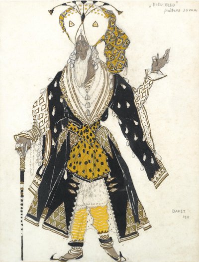 Mavi Tanrı Balesi için kostüm tasarımı, R. Hahn, 1911 by Leon Bakst