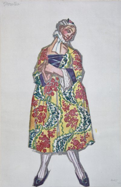 İyi bir ruh halindeki bale Kadınlar için kostüm tasarımı, C. Goldoni, 1917 by Leon Bakst