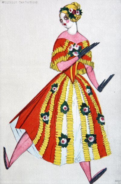 Bale için kostüm tasarımı The Magic Toy Shop, G. Rossini, 1919 by Leon Bakst