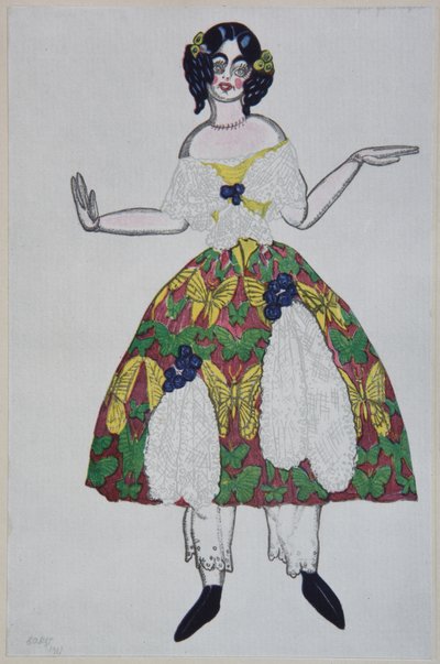 Bale için kostüm tasarımı The Magic Toy Shop, G. Rossini, 1919 by Leon Bakst