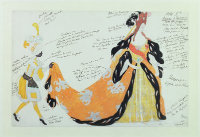 Lady ve Sayfası için Kostüm, Diaghilev balesi için (wc) by Leon Bakst