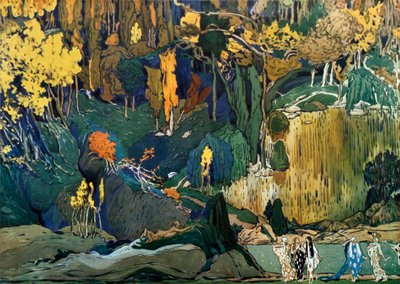 Debussys balesi için dekor LApres-midi dun faune Bir Faun