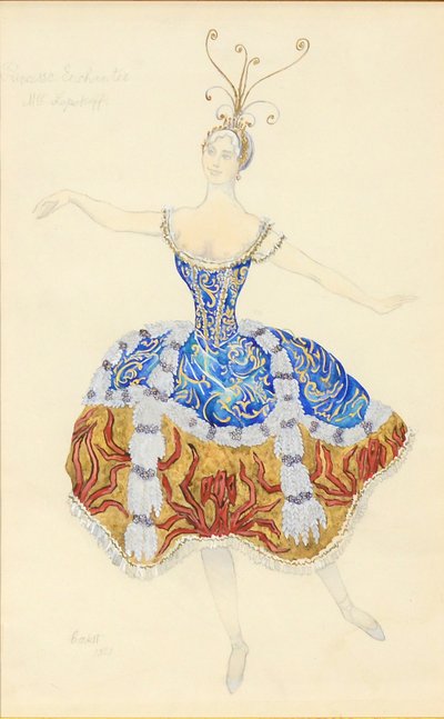 Büyülü Prenses. Uyuyan Prenses balesi için kostüm tasarımı, 1921 by Leon Bakst