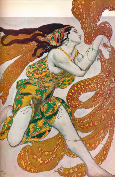Narcisse: Bir Bacchante. Narcisse dansı için kostüm tasarımı, 1911 by Leon Bakst