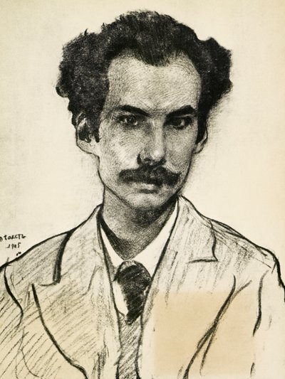 Boris Nikolaevich Bugaev'in Portresi by Leon Bakst