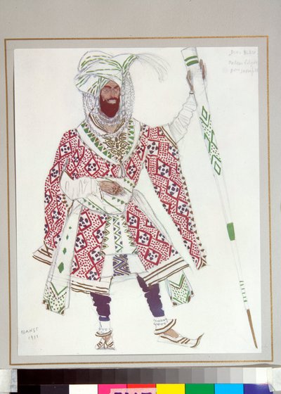 Rus Balesi - C Michel Fokine tarafından yönetilen "Mavi Tanrı" balesi için çizilen kostüm by Leon Bakst
