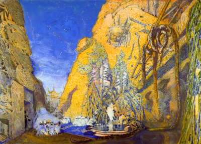 Le Dieu Bleu Mavi Tanrı Ballets Russes yapımı için set tasarımı, 1911 by Leon Bakst
