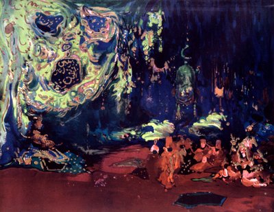 Bale Scheherazade için set tasarımı, c1913 by Leon Bakst