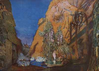 Bale Blue God için sahne tasarımı, R. Hahn, 1912 by Leon Bakst
