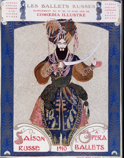 Operadaki Rus baleleri - Bakst tarafından suluboya, “” Comoedia resimli”” by Leon Bakst