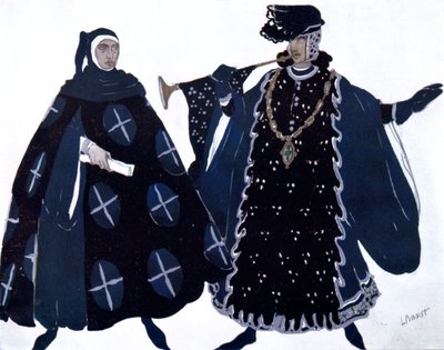 Two Heralds, bale kostümü tasarımı, 1911 by Leon Bakst