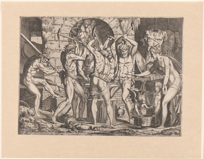 Venüs de smidse van Vulcanus'ta by Leon Davent