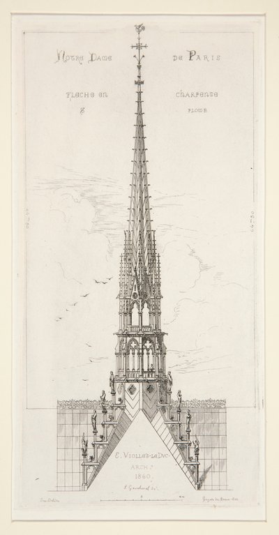 Notre Dame de Paris: Çerçevedeki Ok ve Kurşun by Leon Gaucherel