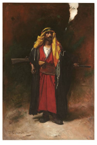 Bir Arap Muhafız (tuval üzerine yağlı boya) by Leon Joseph Florentin Bonnat