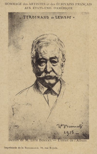 Ferdinand de Lesseps (1805-1894), Fransız girişimci ve kanal oluşturucu by Leon Joseph Florentin Bonnat