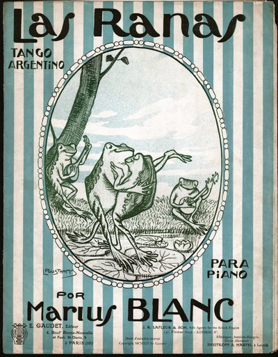 Tango dansı yapan kurbağalar. 1914 (resim) by Leon Pousthomis