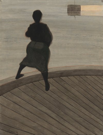 İskelede balıkçı kadın by Leon Spilliaert