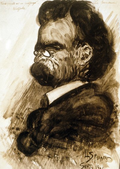 Friedrich Nietzsche (1844-1900) Alman filozof ve şair guaş ve çini mürekkebi, Leon Spilliaert 1901 by Leon Spilliaert