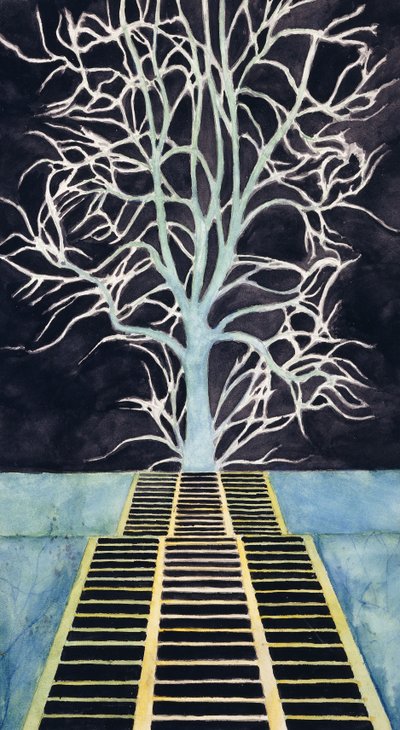 L'Arbre au Bout de l'Escalier - Merdivenlerin tepesindeki ağaç by Leon Spilliaert