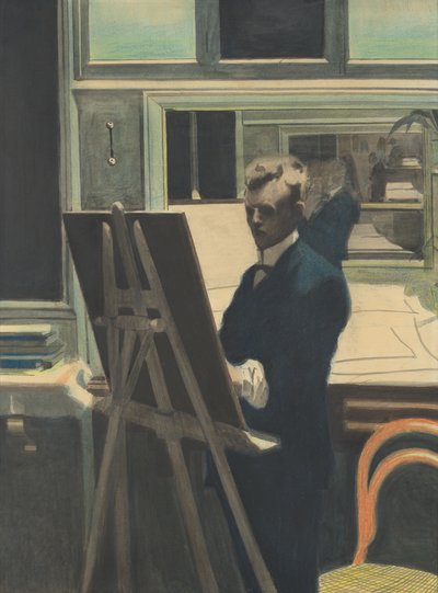 Kendi Portresi (kağıt üzerine suluboya) by Leon Spilliaert