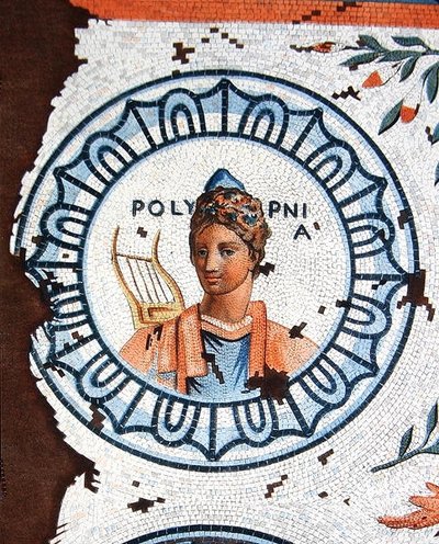 Polymnia, Kutsal Şarkının İlham Perisi, Şarkı Söyleme, Hitabet ve Retorik (renkli gravür) by Leon de (after) Laborde