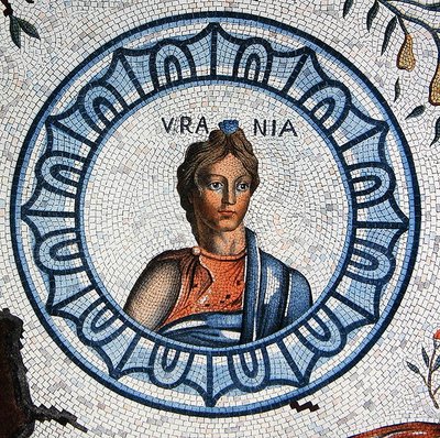 Urania, Astronomi İlhamı (renkli gravür) by Leon de (after) Laborde