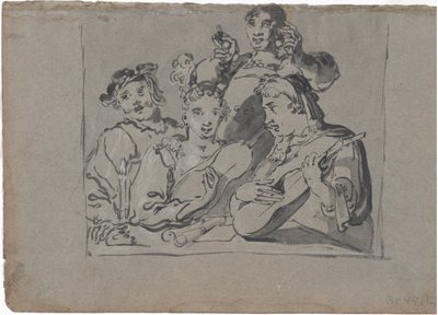 Mum Işığında Bir Tavernada Oynayan Şarkıcılar, Ud Oyuncuları ve Zil Çalan Dörtlü, 1620-1628. by Leonard Bramer