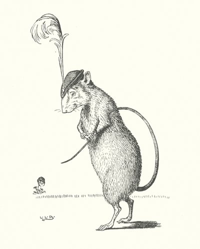 Ve Fare, Şapkasına Tüy Taktı (taş baskı) by Leonard Leslie Brooke