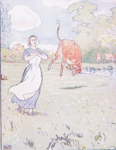 İşte anne diye bağırdı, kırmızı ineğin içinde by Leonard Leslie Brooke