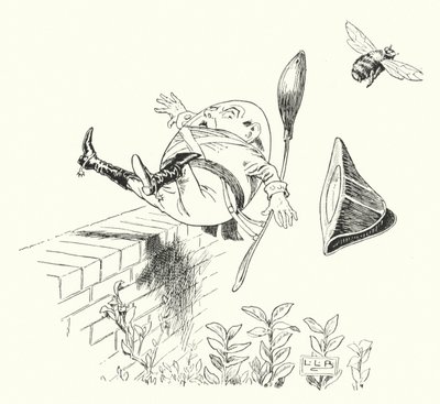 Bir duvarda Humpty Dumpty sate (gravür) by Leonard Leslie Brooke