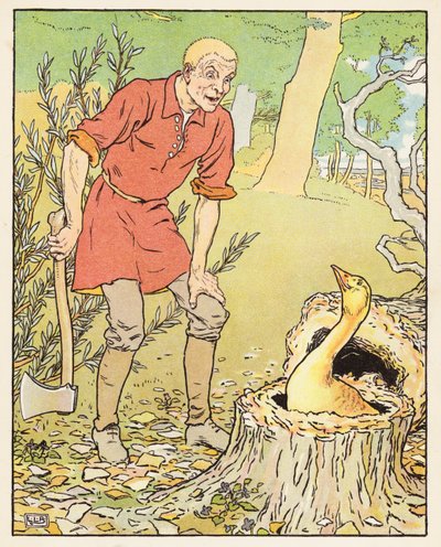 Altın Kaz (renkli taş baskı) by Leonard Leslie Brooke