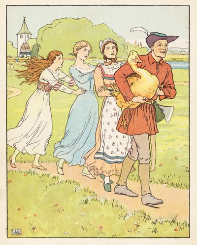 Altın Kaz (renkli taş baskı) by Leonard Leslie Brooke