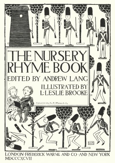 Andrew Lang tarafından düzenlenen The Nursery Rhyme Book için başlık sayfası çizimi (gravür) by Leonard Leslie Brooke