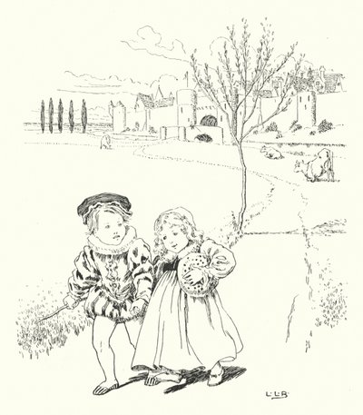 Pazarlamak, pazarlamak, erik çöreği satın almak (gravür) by Leonard Leslie Brooke