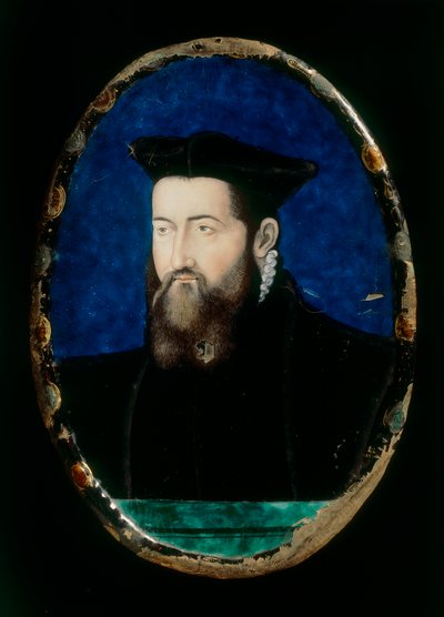 Piskoposluk portresi, Leonardo Limosin tarafından majolikada çalışma Museo Nazionale del Bargello, Floransa