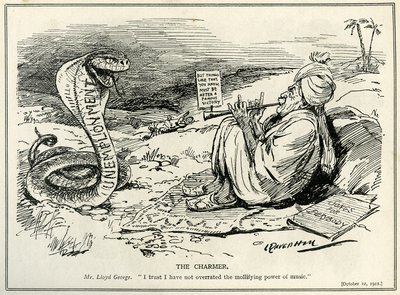 Lloyd George, İşsizliğin Yılanı'nı büyülüyor, 1921 by Leonard Raven Hill
