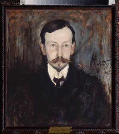 Yazar Ivan A Bunin'in Portresi (Yazar Ivan A Bunin'in Portresi) - Resim Leonard Viktorovich Turzhansky (1875-1945), tuval üzerine yağlıboya by Leonard Viktorovich Turzhansky